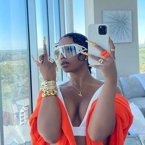 Versace Sunglasses Clear as seen on Dess Dior